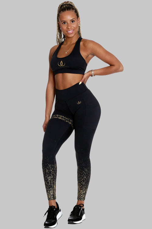 Iconic gouden legging met zak